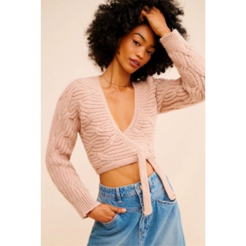 Bishop + Young for Anthropologie Cable Knit Wrap Sweater